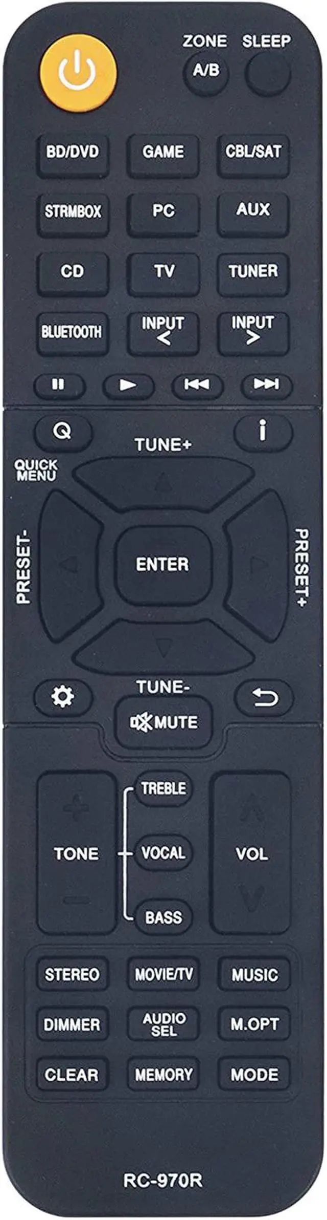 Main image of RC-970R Replaced Remote fit for Onkyo AV Receiver HTS3910 HT-S3910 TXSR393 TX-SR393 HT-R398 HTR398 Home Theater