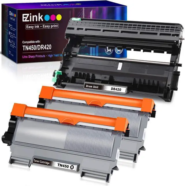 Main image of E-Z Ink (TM) Compatible Toner Cartridge and Drum Unit Replacement for Brother TN450 TN420 DR420 to use with HL-2270DW HL-2280DW HL-2230 HL-2240 MFC-7360N MFC-7860DW 2840 2940 (2 Toner 1 Drum) 3 Pack