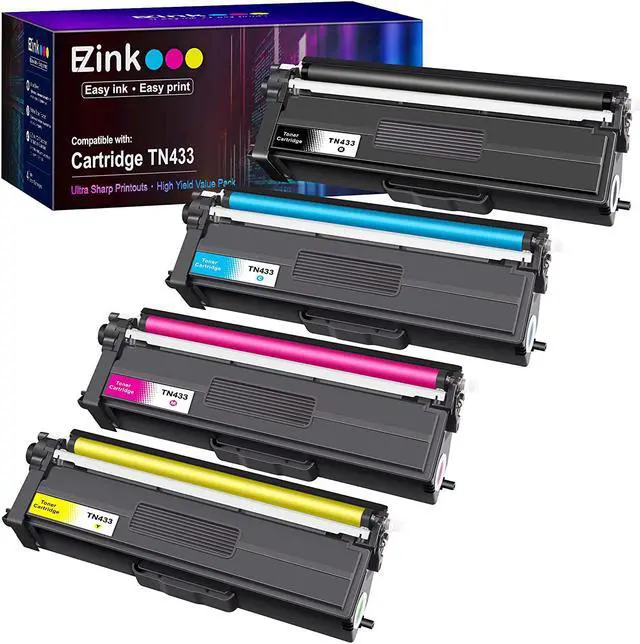 Main image of E-Z Ink (TM) Compatible Toner Cartridge Replacement for Brother TN-433 TN433 TN433bk TN431 Compatible with HL-L8260CDW HL-L8360CDW MFC-L8610CDW MFC-L8900CDW (Black, Cyan, Magenta, Yellow, 4 Pack)