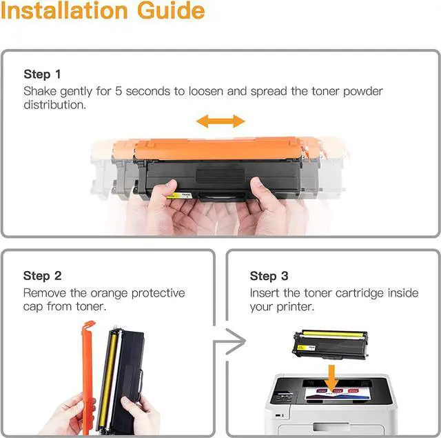 Alt view image 4 of 6 - E-Z Ink (TM) Compatible Toner Cartridge Replacement for Brother TN-433 TN433 TN433bk TN431 Compatible with HL-L8260CDW HL-L8360CDW MFC-L8610CDW MFC-L8900CDW (Black, Cyan, Magenta, Yellow, 4 Pack)