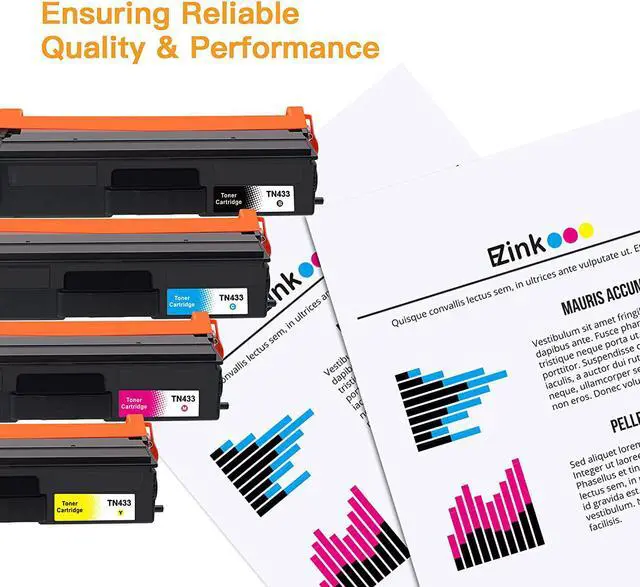 Alt view image 6 of 6 - E-Z Ink (TM) Compatible Toner Cartridge Replacement for Brother TN-433 TN433 TN433bk TN431 Compatible with HL-L8260CDW HL-L8360CDW MFC-L8610CDW MFC-L8900CDW (Black, Cyan, Magenta, Yellow, 4 Pack)