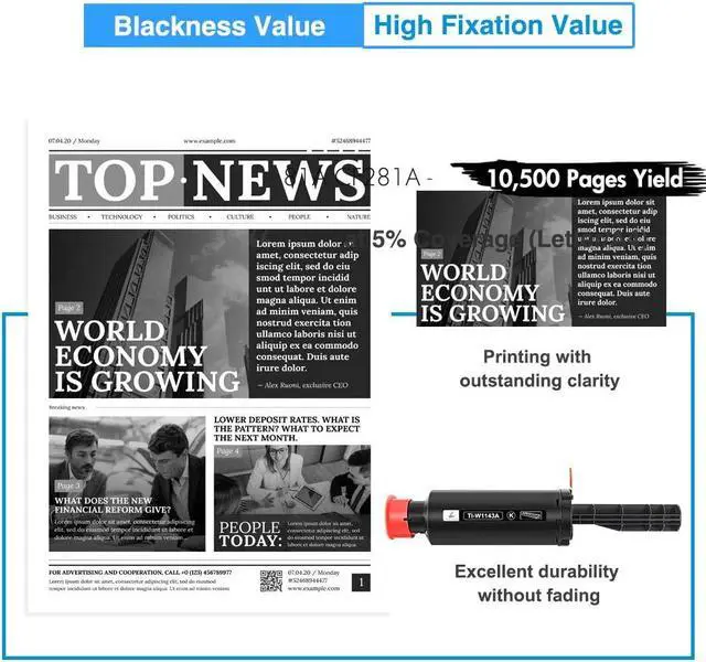 Alt view image 5 of 7 - INK E-SALE Compatible Toner Cartridge for Dell E525W E525 525W 525 Toner Cartridge 593-BBJX Using with Dell Laser E525W Printer Ink Black 1 Pack