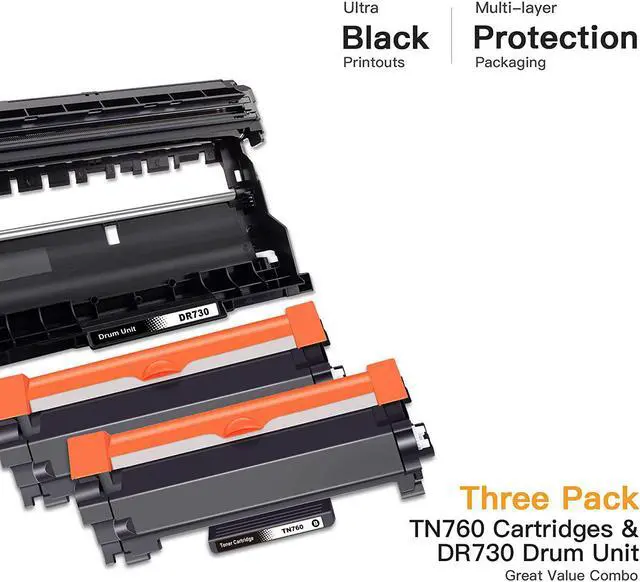 Alt view image 2 of 6 - E-Z Ink (TM) Compatible Toner Cartridge and Drum Unit Replacement for Brother TN760 TN-760 TN730 TN-730 DR730 to use with HL-L2350DW MFC-L2710DW Printer (2 Toner Cartridge, 1 Drum Unit, Black)