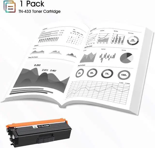 Alt view image 5 of 6 - Cool Toner Compatible Toner Cartridge Replacement for Brother TN433 TN-433 TN433BK TN431 Brother MFC-L8900Cdw HL-L8360Cdw HL-L8260Cdw MFC-L8610Cdw HL-L8360Cdwt 8900Cdw 8360Cdw Printer (Black, 2-Pack)