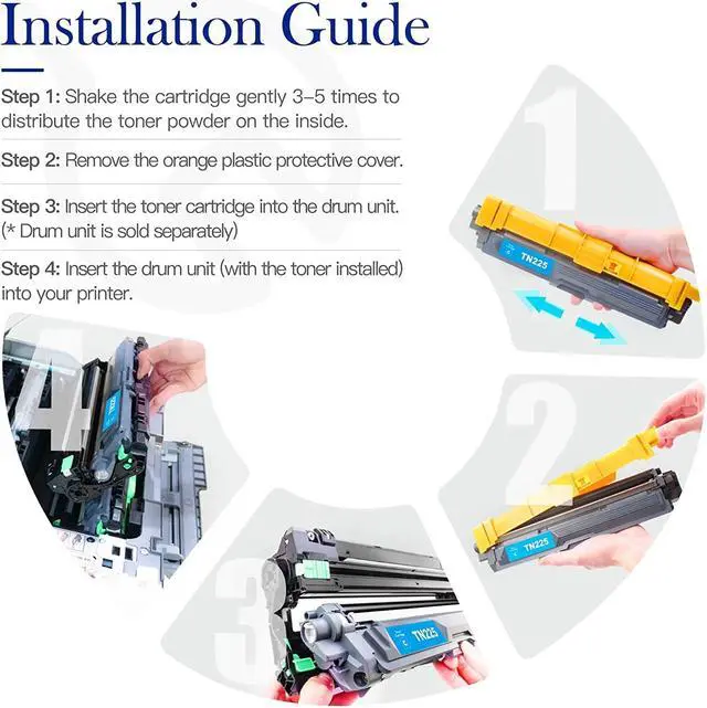 Alt view image 6 of 7 - Valuetoner Compatible Toner Cartridge Replacement for Brother TN221 TN225 TN 221 TN 225 to use with HL-3140CW HL-3180CDW HL-3170CDW MFC-9330CDW HL-3150CDN Printer (Cyan,Magenta, Yellow,3 Pack)