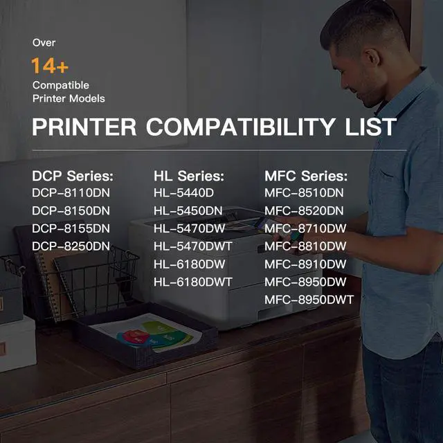 Alt view image 6 of 6 - E-Z Ink (TM) Compatible Toner Cartridge Replacement for Brother TN750 TN-750 TN720 TN-720 to use with HL-5450DN HL-5470DW HL-6180DW MFC-8710DW MFC-8910DW MFC-8950DW (Black, High Yield, 2-Pack)
