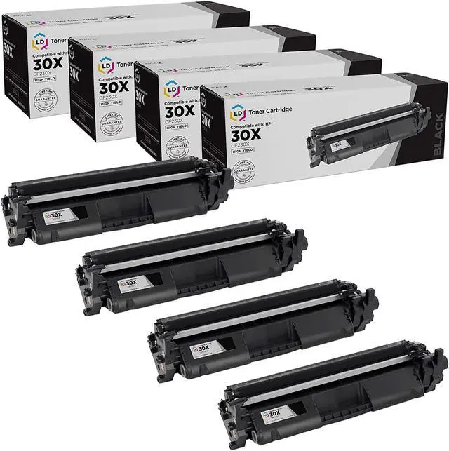 Main image of LD Products Compatible Replacements for HP 30X 30A CF230X CF230A Toner Cartridge High Yield (Black 4-Pack) for HP M203d, M203dn, M203dw, MFP M227d, MFP M227fdn, MFP M227fdw, MFP M227sdn
