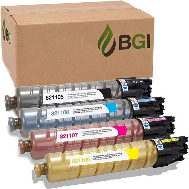 Main image of BGI Compatible Replacement Toner for Ricoh Aficio SP C440DN SP C430DN SP C430 SP C431DN SP C441DN Toner Ink | 821105 821106 821107 821108| 4-Pack | High Yield