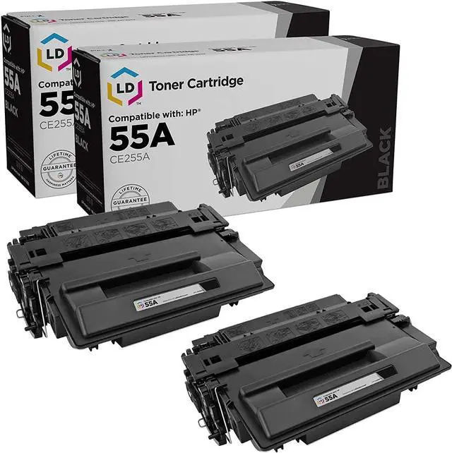 Main image of LD Compatible Toner Cartridge Replacement for HP 55A CE255A (Black, 2-Pack)