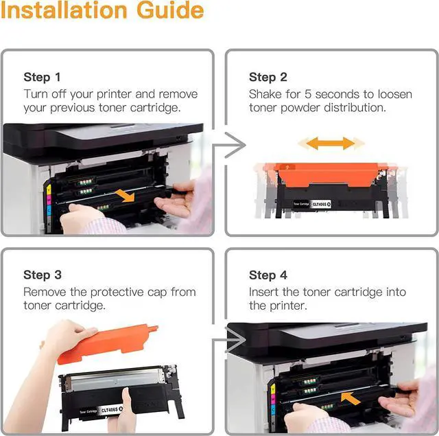 Alt view image 5 of 6 - E-Z Ink (TM) Compatible Toner Cartridge Replacement for Samsung 406 406S CLT-K406S CLT-C406S CLT-M406S CLT-Y406S to use with Xpress C460W C410W (1 Black, 1 Cyan, 1 Magenta, 1 Yellow, 4 Pack)