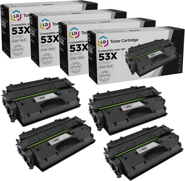 Main image of LD Products Replacement Toner Cartridge Compatible with HP 53X Q7553X High Yield (Black, 4Pk) Compatible with HP Printer LaserJet P2015, P2015d, P2015dn, P2015x, M2727 MFP, M2727nf MFP, & M2727nfs MFP