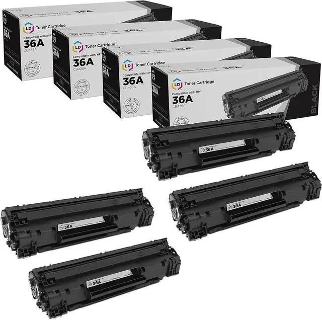 Main image of LD Products Compatible Toner Cartridge Replacement for (4-Pack, Black) HP 36A CB436A for use in Laserjet Printers M1522n MFP, M1522nf MFP, P1505 & P1505n
