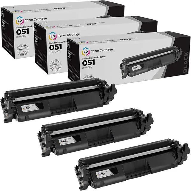 Main image of LD Products Compatible Toner Cartridge Replacement for Canon 051 2168C001 (Black, 3-Pack) Compatible with The Following Canon Printer Models Pixma MP170