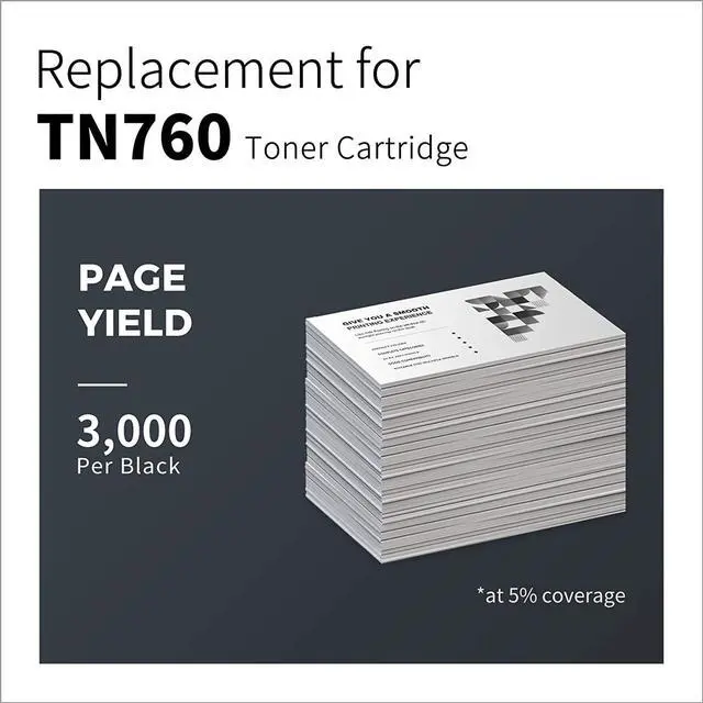 Alt view image 3 of 5 - TN760 Toner Cartridge LemeroUexpect Compatible Replacement TN-760/TN-730 TN760 Black Toner Printer MFC-L2710DW L2750DW HL-L2350DW L2370DW DCP-L2550DW Printer,2-Pack