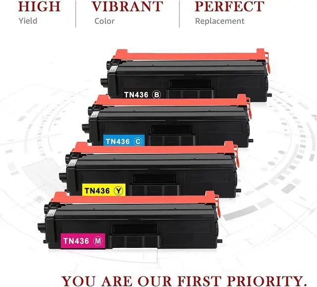 Alt view image 6 of 6 - Toner Kingdom Compatible Toner Cartridge Replacement for Brother TN 436 TN436 High Yield TN433 TN 433 TN431 for Brother HL-L8360CDW HL-L8260CDW MFC-L8900CDW HL-L8360CDWT MFC-L8610CDW Printer (4 Packs)
