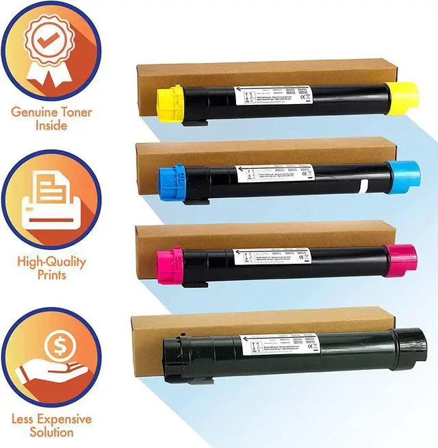 Alt view image 5 of 7 - Professor Color Re-Coded OEM Toner Cartridge Replacement for Xerox WorkCentre 7525 7530 7535 7545 7556 7830 7835 7845 7855 | 006R01513 006R01514 006R01515 006R01516, Toner Cartridge 4 Pack