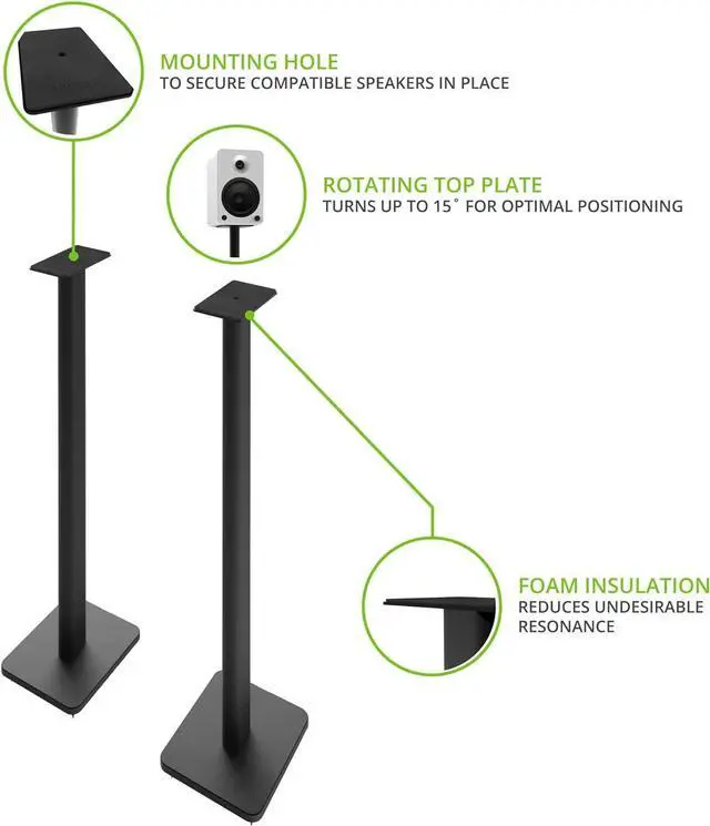 Alt view image 5 of 7 - Kanto YU4MB 140W Bookshelf Speakers with Bluetooth with Kanto SP32PL 32 Inch Fixed-Height Stands for Bookshelf Speakers and an AT-LP60XBT-USB-BK Full Automatic Belt Drive Turntable (2022)