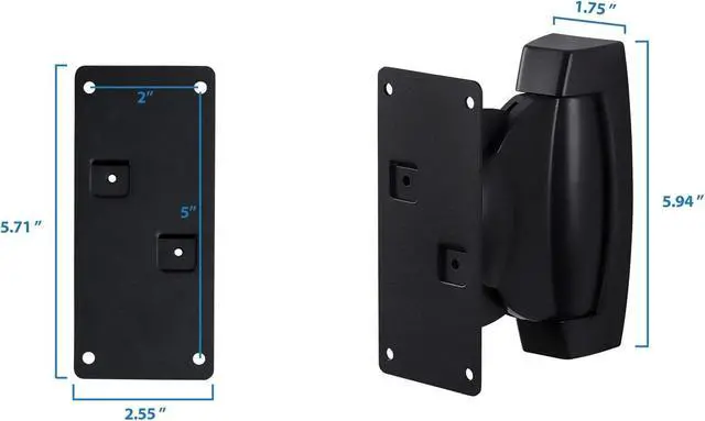 Alt view image 5 of 6 - Mount-It! Heavy-Duty Speaker Wall Mount, Universal Adjustable Design for Bookshelf, Large or Small Speakers, 1 Pair, 22 Lbs Capacity, Black