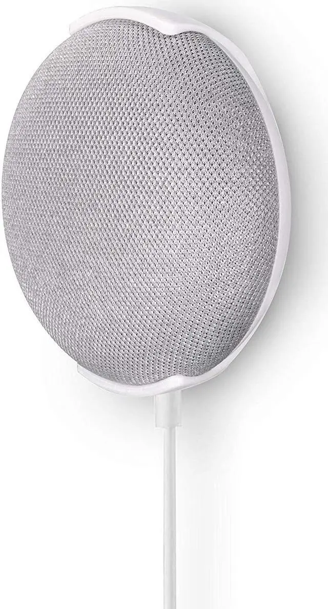 Screwless Wall & Ceiling Mount for Google Home Mini, Stick On Holder - Easy Install, No Tools, by Brainwavz (GMN01) (White)