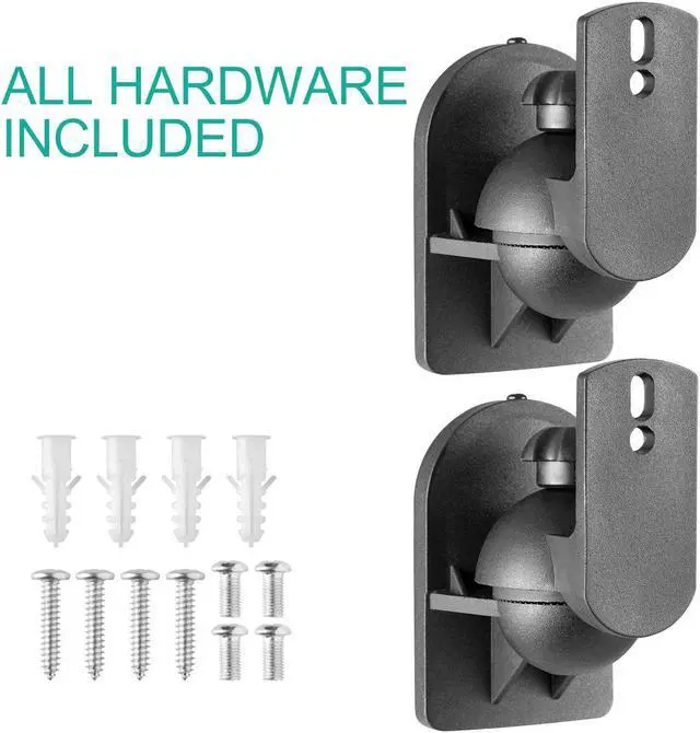 Alt view image 6 of 7 - Good Product Outlet Speaker Wall Mounts, Bookshelf Speaker Wall Mount Brackets, Surround Sound Speaker Mounts, Hold up to 7.7 lbs, (SWM202), 2 Pack, Black