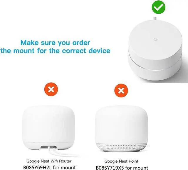Alt view image 2 of 7 - Wall Mount for Google WiFi - Ceiling Mount Holder for Google WiFi Mesh System 2016 and 2020, Space Saving, Reinforced and Perfect Unity (1 Pack)