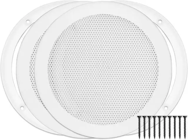 Main image of Reliable Hardware Company RH-4002-6.5-2-A White Surface Mount 6-1/2" Speaker Covers, Pair