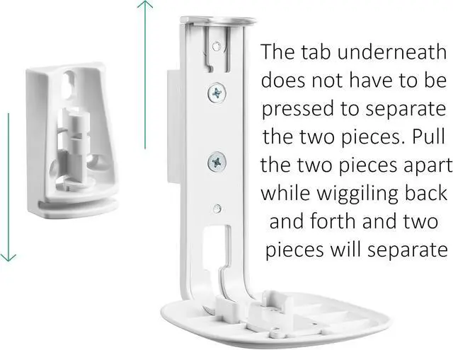 Alt view image 3 of 4 - ynVISION.DESIGN Adjustable Wall Mount Bracket Compatible with Sonos One, One SL, and Play:1 Speaker | 2 Pack | (White)