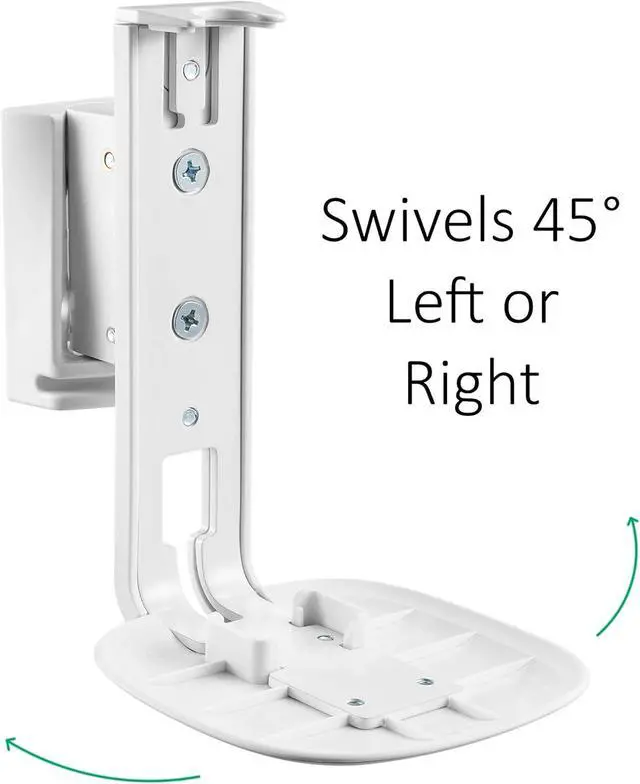 Alt view image 4 of 4 - ynVISION.DESIGN Adjustable Wall Mount Bracket Compatible with Sonos One, One SL, and Play:1 Speaker | 2 Pack | (White)
