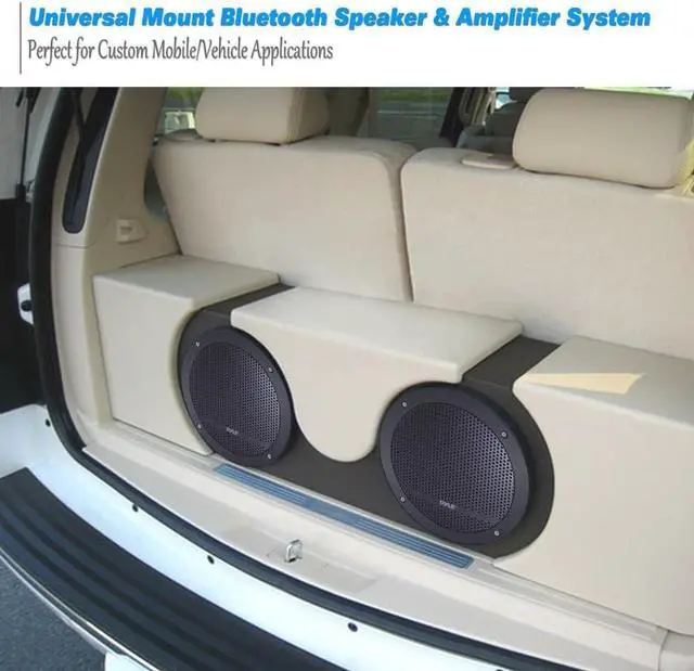 Alt view image 3 of 5 - 240 Watts Bluetooth Marine Grade 6.5" 2-Way Speaker System, Amplified Full Range Stereo Sound, Flush Mount Dual Cone Dome Waterproof Universal Use, With Aux 3.5mm Input pair