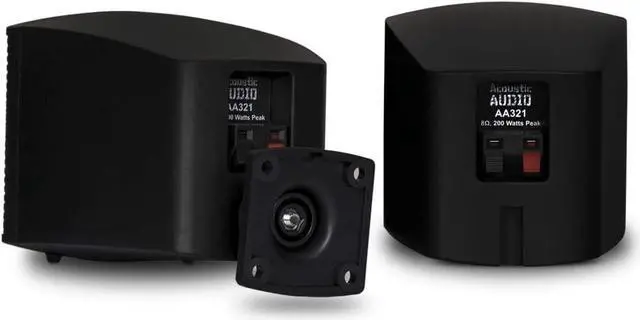 Alt view image 4 of 6 - Acoustic Audio AA321B Mountable Indoor Speakers 400 Watts Black Bookshelf Pair