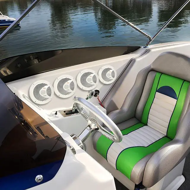 Alt view image 6 of 6 - Marine Stereo Receiver Speaker Kit - In-Dash LCD Digital Console Built-in Bluetooth & Microphone 6.5 Waterproof Speakers (4) w/ MP3/USB/SD/AUX/FM Radio Reader & Remote Control -PLCDBT85MRW