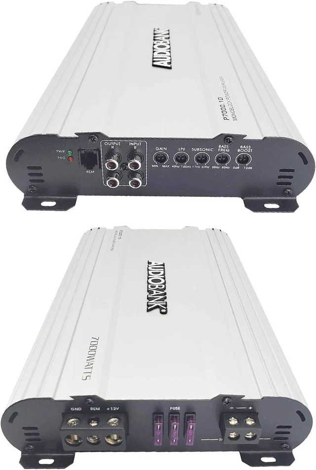 Alt view image 4 of 6 - Monoblock 7000 WATTS Amp Class D 1OHM Car Audio Stereo Amplifier Remote Turn On/Off Circuit/Heavy-Duty Aluminium Alloy Heatsink Power and Protection Indicator P7001