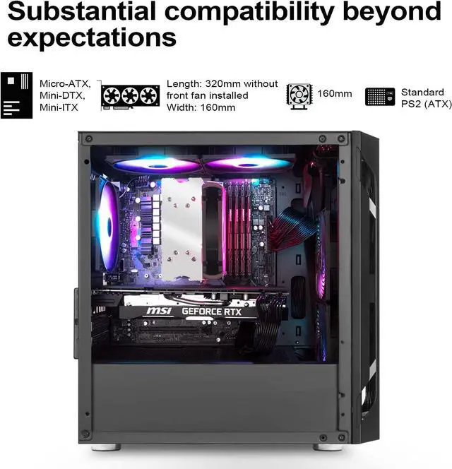 Alt view image 3 of 7 - SilverStone Technology FAH1MB Solid Side Panel, Black, Mid-Tower Micro-ATX Case with Mini-DTX and Mini-ITX Support (FARA H1M)