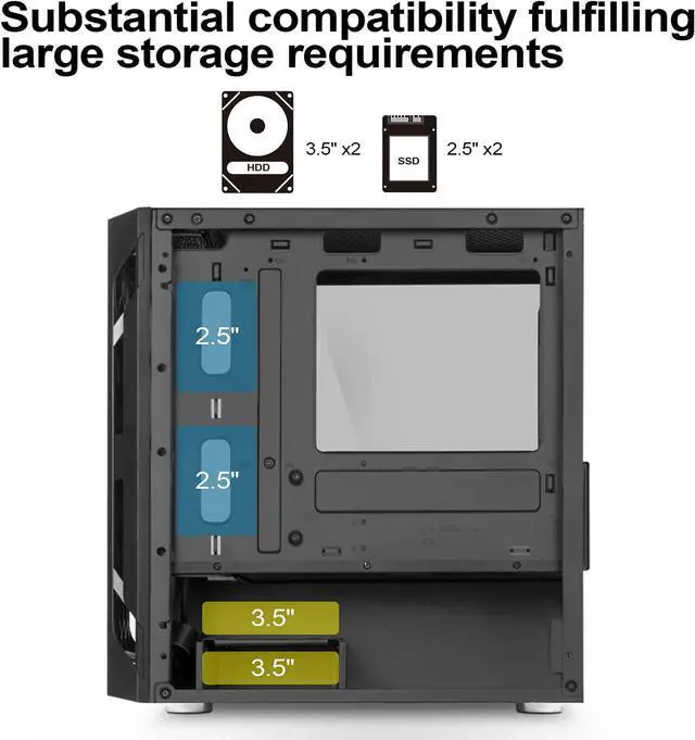 Alt view image 4 of 7 - SilverStone Technology FAH1MB Solid Side Panel, Black, Mid-Tower Micro-ATX Case with Mini-DTX and Mini-ITX Support (FARA H1M)