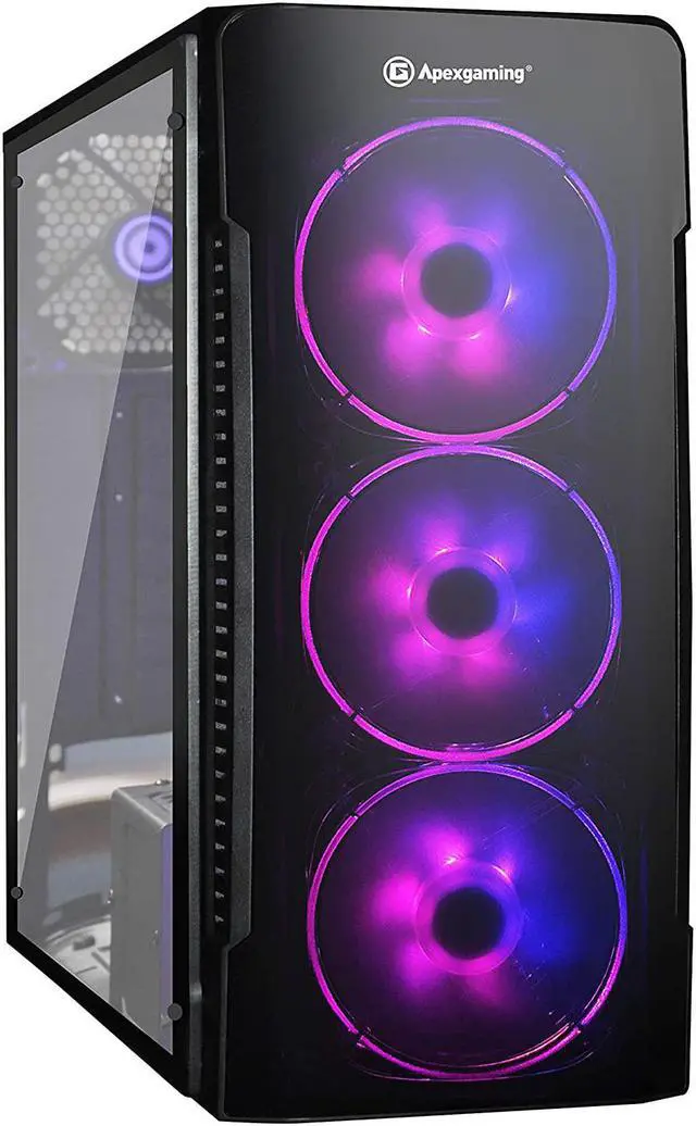 Main image of ApexGaming S600PT ?SAVITAR ARGB Deluxe ?Mid Tower Gaming Case Pre-Installed LED 3 x ARGB Cooling Fan (Compatible ASUS/GBT/MSI MB) / Clear Tempered Glass SidePanel, DuskFilter & Rear Cooling Fan