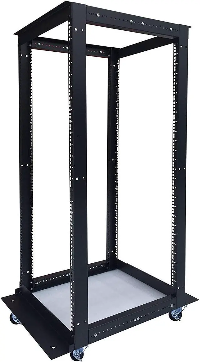 Main image of Sysracks 4 Post Open Frame Server Rack Mobile Relay with Wheels Casters for 19" Network Server AV IT Equipment Gear Rack Cabinet Adjustable Depth 24"-37" (32U (62" H x 21" W))