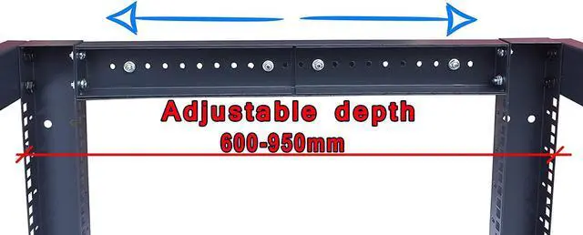Alt view image 4 of 7 - 18U 4 Post Open Frame 19" Network Server Rack Cabinet Adjustable Depth 24"-37" for Network or Server New!