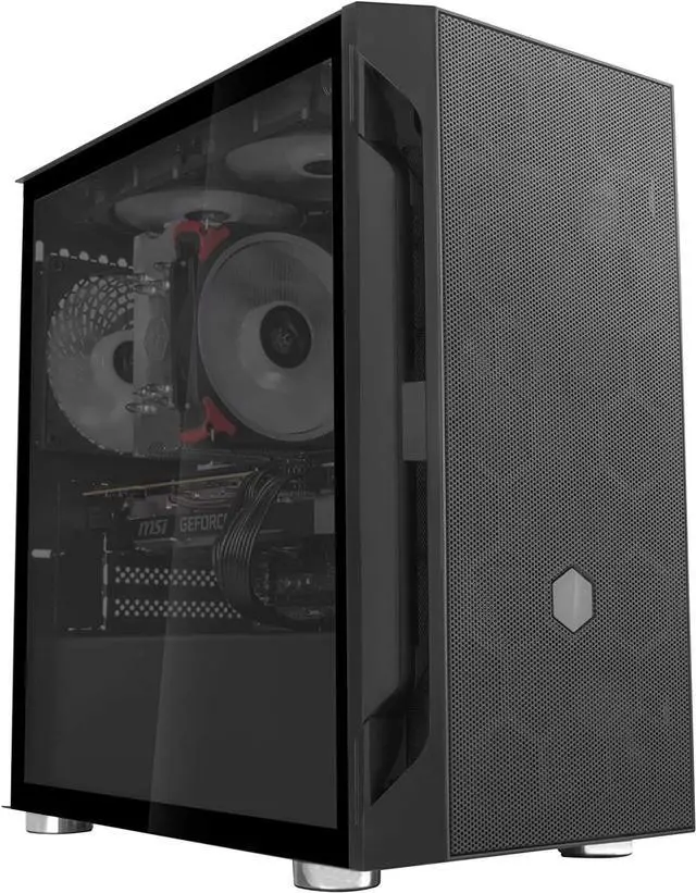 Alt view image 4 of 7 - Technology FARA H1M Tempered Glass, Black, Mid-Tower Micro-ATX Case with Mini-DTX and Mini-ITX Support, SST-FAH1MB-G