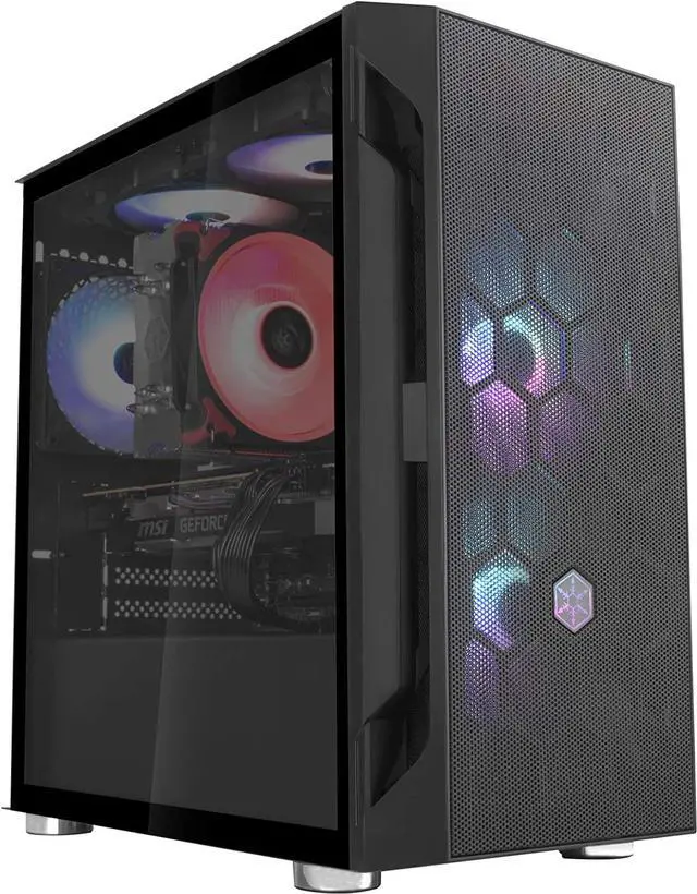 Alt view image 5 of 7 - Technology FARA H1M Tempered Glass, Black, Mid-Tower Micro-ATX Case with Mini-DTX and Mini-ITX Support, SST-FAH1MB-G