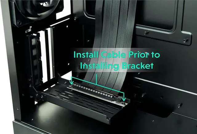 Alt view image 5 of 7 - LINKUP Vertical GPU Mount Loop Bracket Graphic Card Holder with LINKUP Ultra PCIe 4.0 X16 Gen4 Riser Cable 90 Degree Right Angle 20cm Black Kit