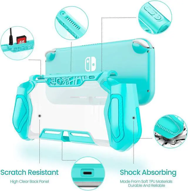 Alt view image 2 of 6 - Switch Lite Protective Case for Nintendo Daily Gift (Ergonomic /Sturdy /Full Protection) Gift Idea Family Happy Hours Turquoise