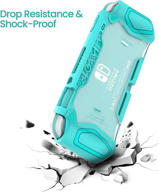 Alt view image 3 of 6 - Switch Lite Protective Case for Nintendo Daily Gift (Ergonomic /Sturdy /Full Protection) Gift Idea Family Happy Hours Turquoise
