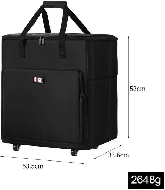 Alt view image 6 of 6 - Buwico Desktop PC Computer Travel Storage Carrying Case Bag with Wheels for Computer Main Processor Case, Monitor, Keyboard and Accessories (24 Inch)
