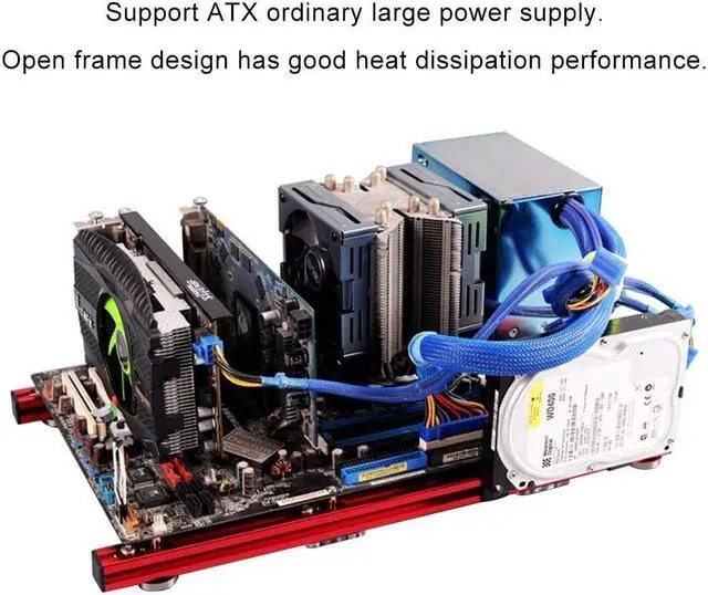 Alt view image 7 of 7 - DIY Computer Motherboard Case Rack Mini ATX Bracket, DIY Open Aluminum Alloy Frame ATX Motherboard PC Computer Case Support