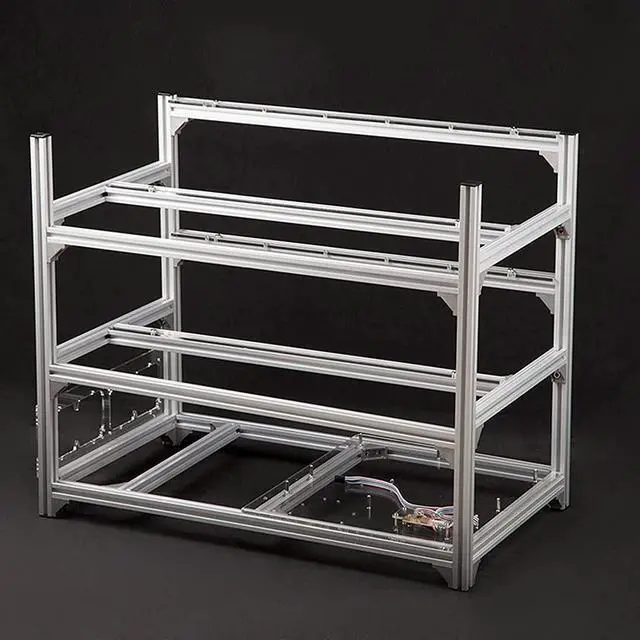 Alt view image 2 of 7 - YJYGR Mining Rig Frame 12 GPU Open-Pit Mining Machine Frame Case Mining Coin Ring Support Bracket Case Frame Transfer Mining Rack (Size : 12 GPU)