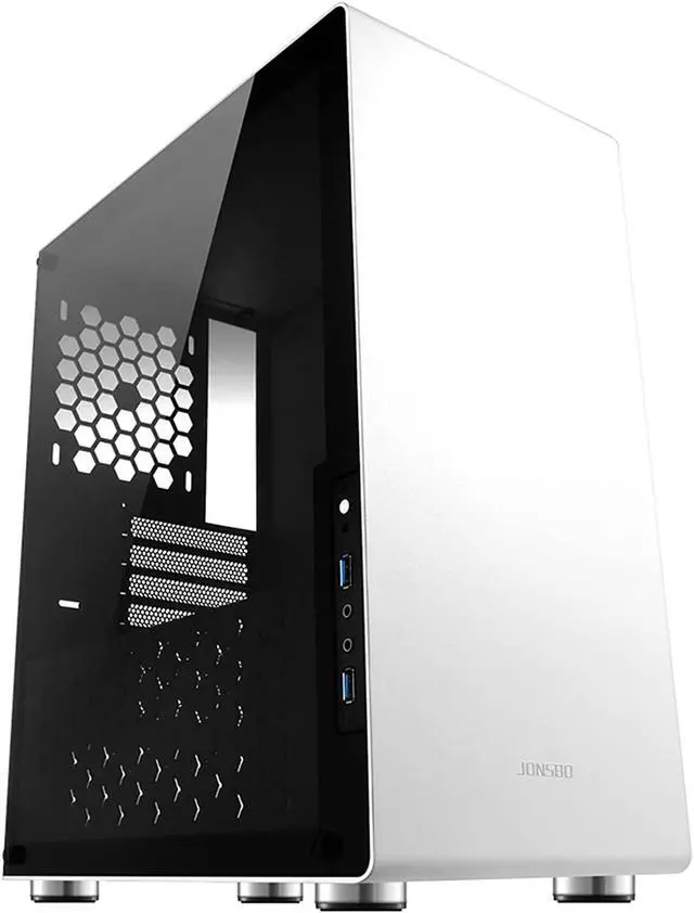 Main image of Computer Case, Mid-Tower Computer Case, Desktop DIY Host,Silver/White Computer Case Full Side Transparent ATX Desktop Console Game Water-Cooled MATX (Color : White)