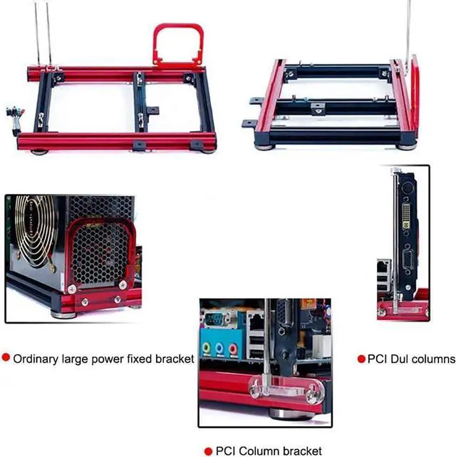 Alt view image 5 of 7 - DIY Computer Motherboard Case Rack Mini ATX Bracket, DIY Open Aluminum Alloy Frame ATX Motherboard PC Computer Case Support