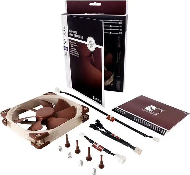Alt view image 4 of 6 - Noctua NF-A14 PWM, Premium Quiet Fan, 4-Pin (140mm, Brown)
