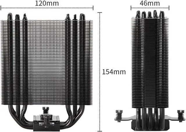 Alt view image 6 of 7 - Thermalright Assassin King 120 CPU Air Cooler, 5 Heatpipes, TL-C12B PWM Fan, for AMD AM4/Intel 115X/1200/2066 (AK120 Black)