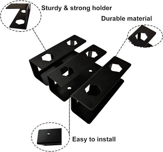 Alt view image 6 of 7 - PIAOLGYI Black Under Desk Laptop Holder Mount with Screw, Under Desk Laptop Mount Bracket, Add On Under Table Keyboard Storage (3 Pcs)